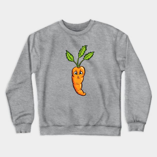 Happy Carrot Cartoon Character Garden Tips Toons Crewneck Sweatshirt by Garden Tips Toons